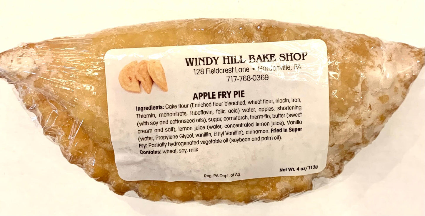 Fry Pie; Apple, Amish Made, Pack of 6